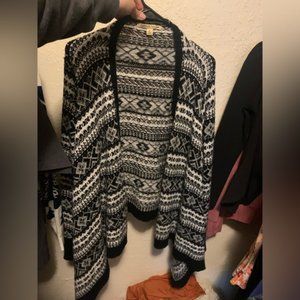 Black & White Cardigan Sweater XL Carolyn Taylor